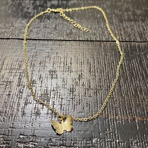 NWOT 14k Gold Plated Butterfly Pendant Necklace!